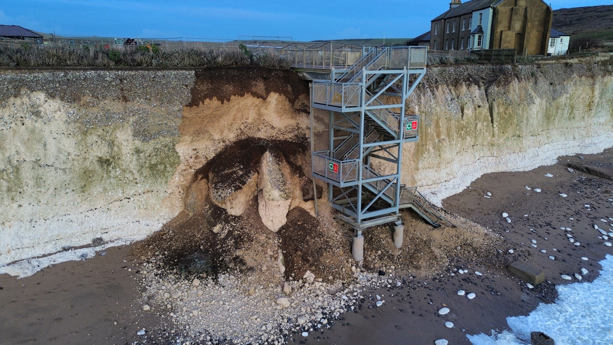 Huge rockfall at Birling Gar in Eastbourne.