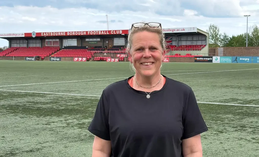 Sarah Whiting wins a dream holiday to Barbados in the Eastbourne Borough Football Club competition
