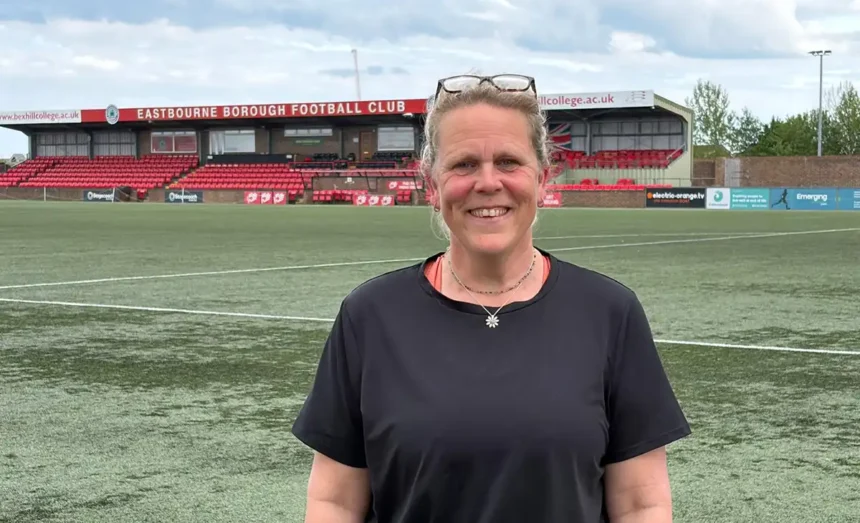 Sarah Whiting wins a dream holiday to Barbados in the Eastbourne Borough Football Club competition