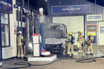 Investigation begin after van arson attack in Eastbourne - Easrtbourne News